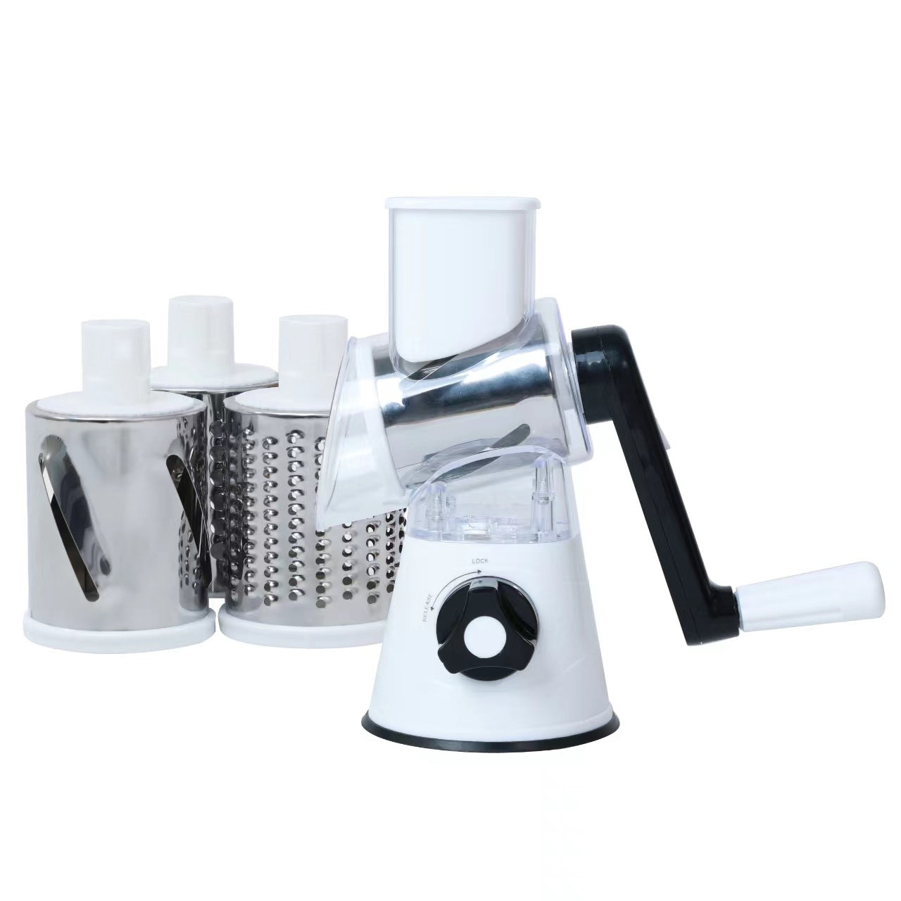 Rotary Vegetable Chopper – 4‑in‑1 Roller Slicer & Grater for Potato, Carrot, Cheese
