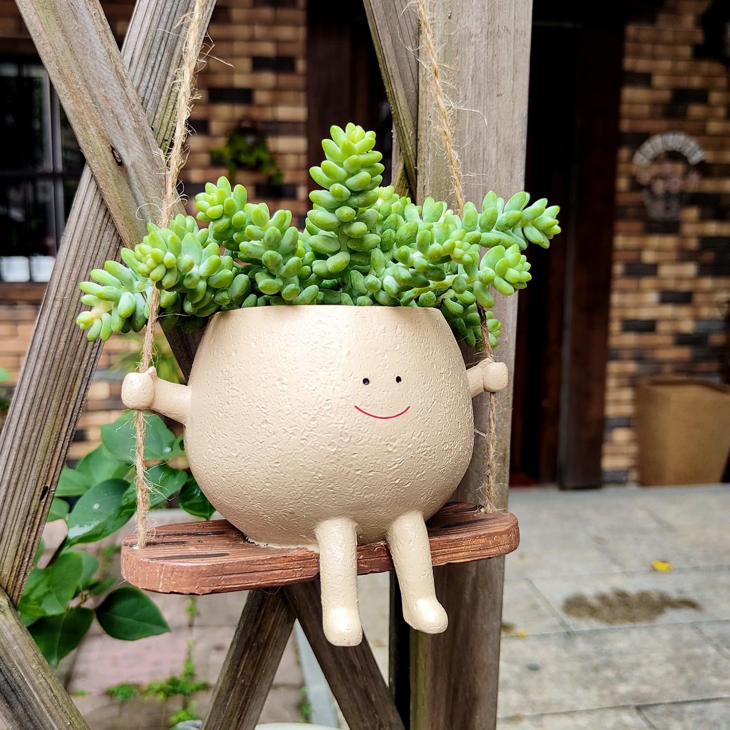 Swing Face Hanging Planter – Cute Succulent Flower Pot