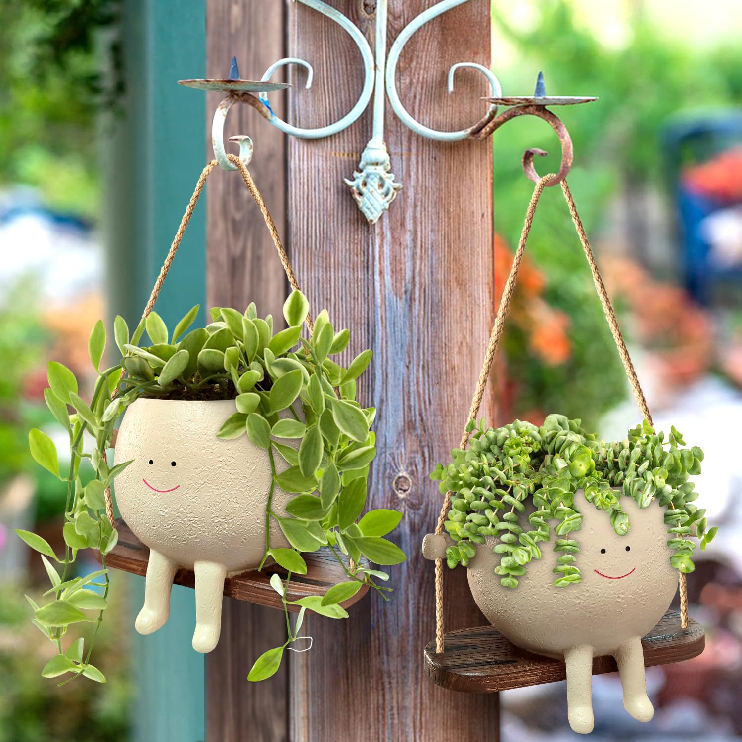 Swing Face Hanging Planter – Cute Succulent Flower Pot