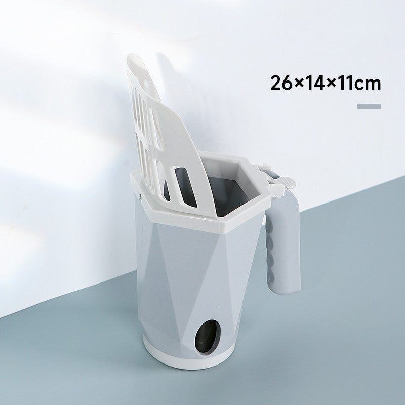 Portable Pets Litter Scoop with Built-In Trash Can & Bags