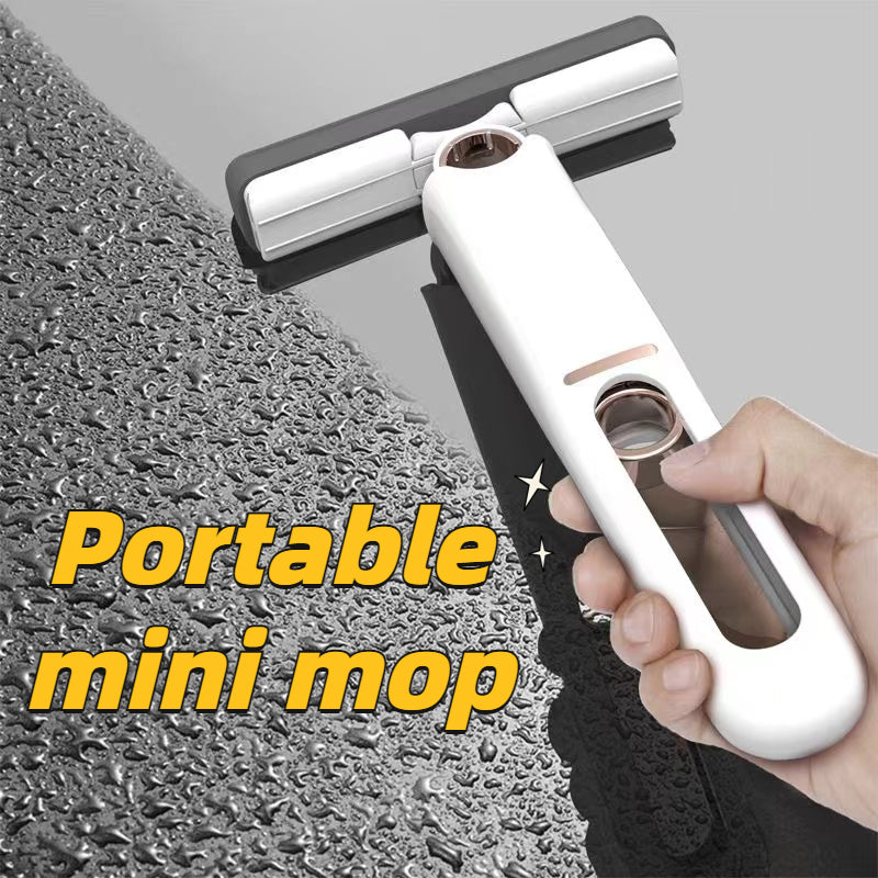 Self-Squeeze Portable Mini Mop – Hand-Free 2-in-1 Wet Dry Cleaning Tool
