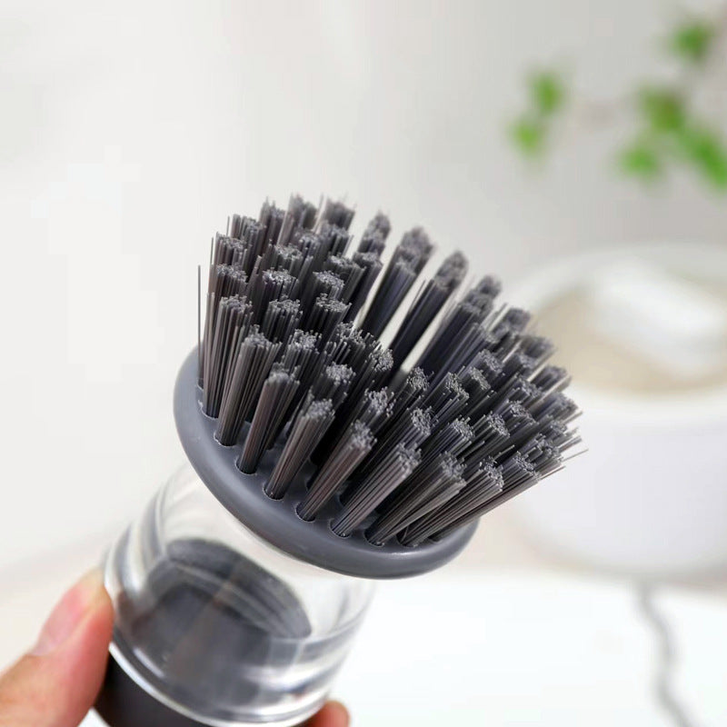 Press & Clean Dish Brush – Liquid Dispensing Scrubber for Kitchen & Bath