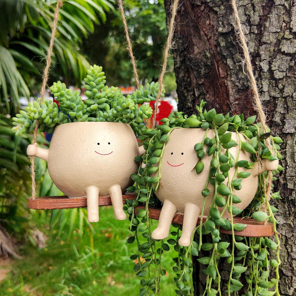 Swing Face Hanging Planter – Cute Succulent Flower Pot